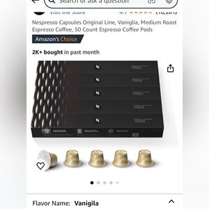 Nespresso Vaniglia Coffee Pods - Gold